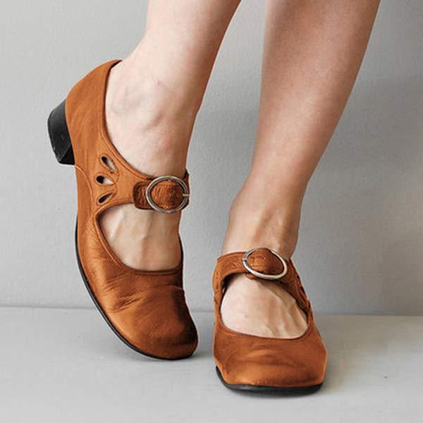 Orthopädische vintage schuhe mit runder zehe - Opal