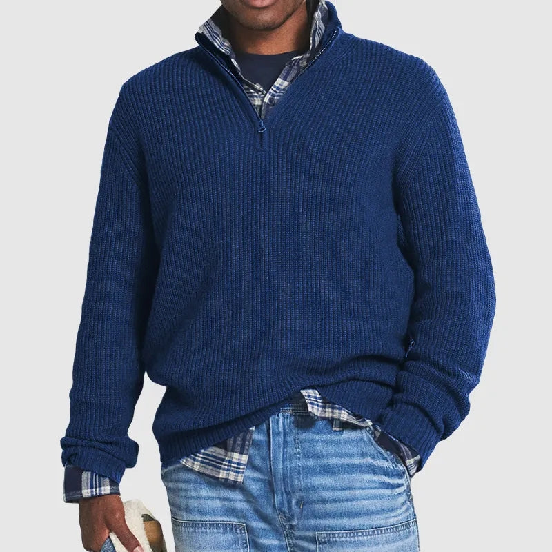 Gemachte herren | pullover mit halbem reibverschluss