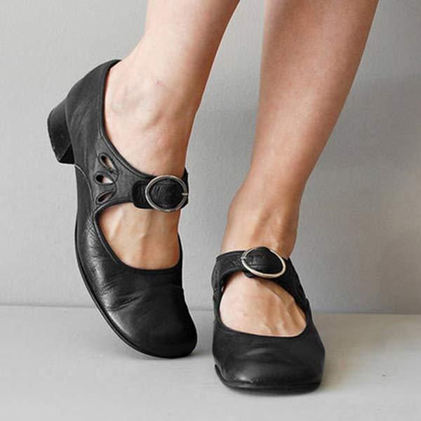 Orthopädische vintage schuhe mit runder zehe - Opal