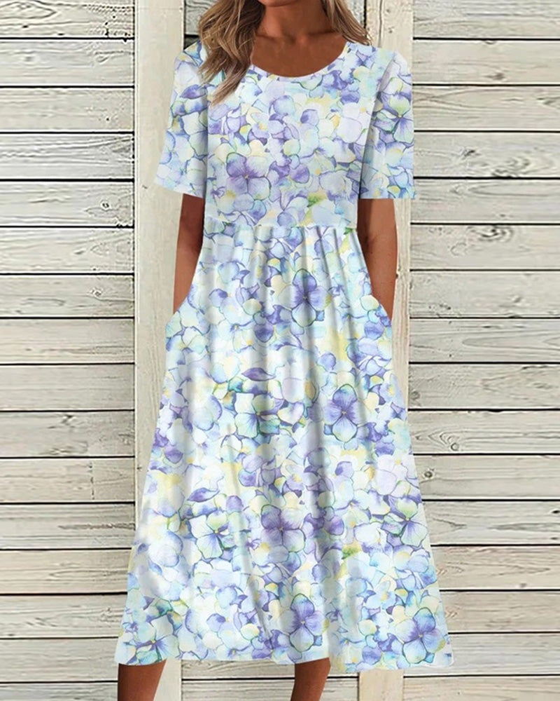 Bedrucktes-kleid-mit-kurzen-armeln-leana