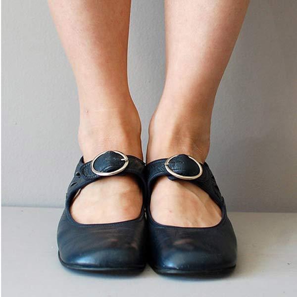 Orthopädische vintage schuhe mit runder zehe - Opal
