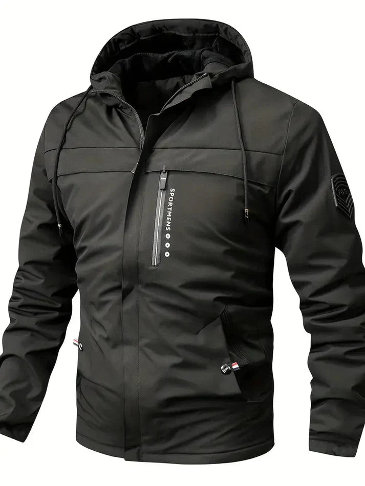 Warme winterjacke mit fell innenfutter und taschen für herren - ideal für winter