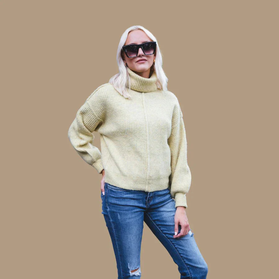 Ada - rollkragenpullover mit schnürsenkeln