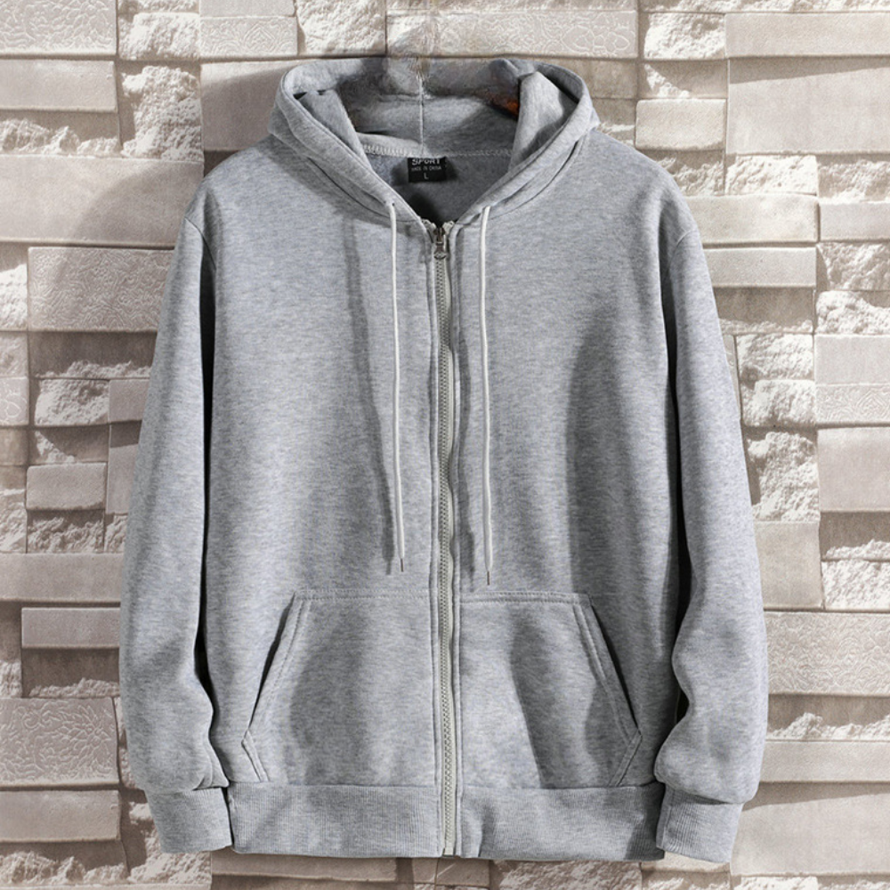 Lorand – trendiger herren-hoodie mit reibverschluss