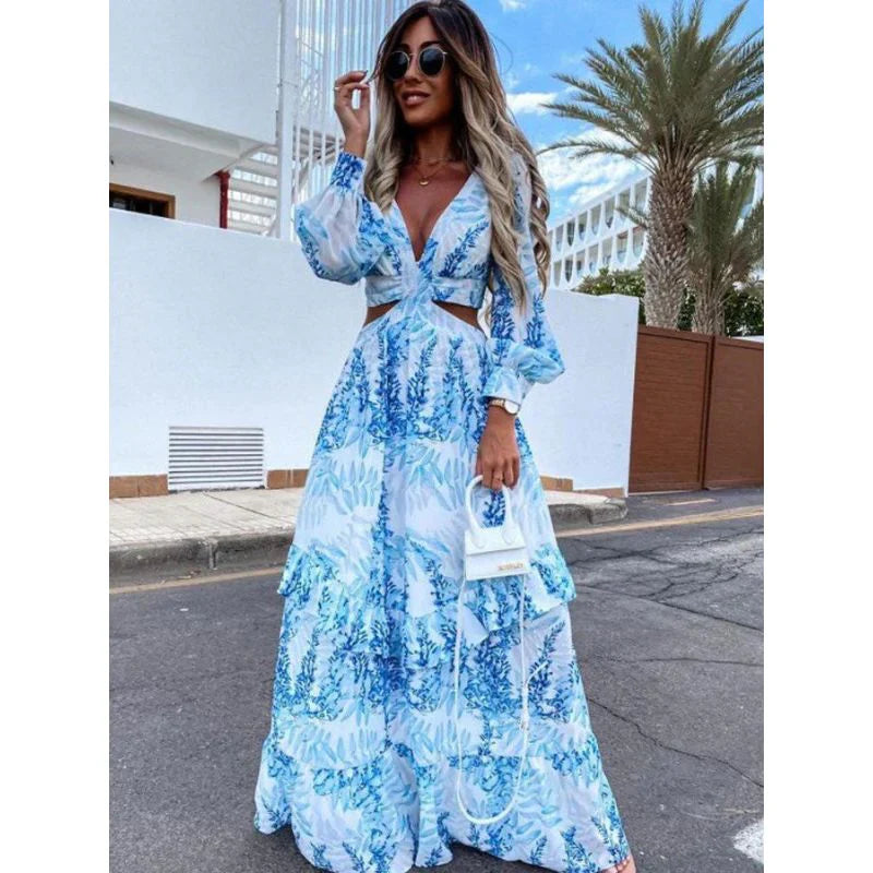 Sommerliches maxikleid mit ausschnitt | Cathriona