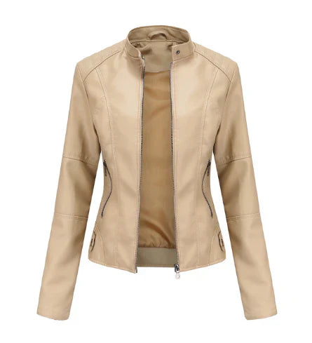 Meli - damen lederjacke mit mao