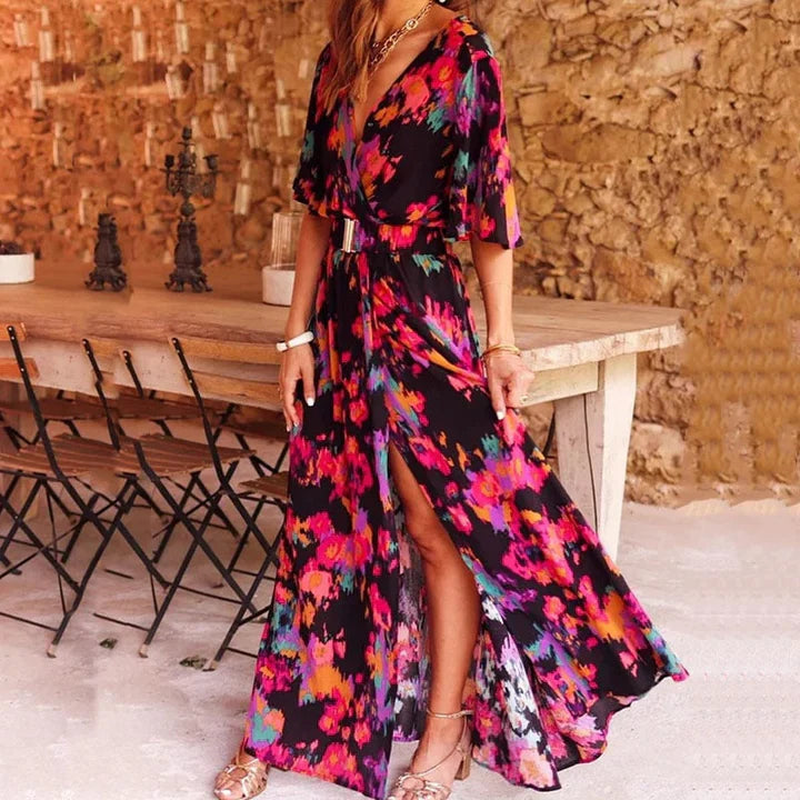 Jenna - überlappendes maxikleid