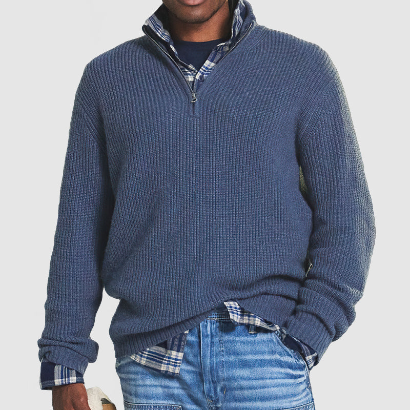 Gemachte herren | pullover mit halbem reibverschluss