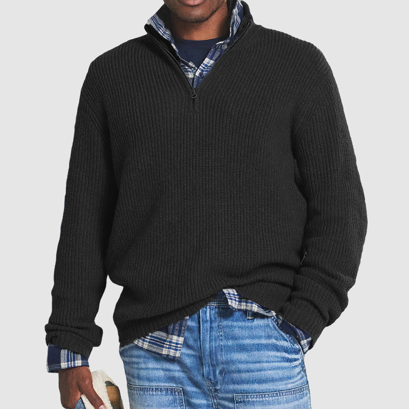 Gemachte herren | pullover mit halbem reibverschluss