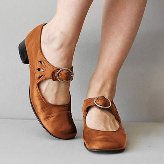 Orthopädische vintage schuhe mit runder zehe - Opal