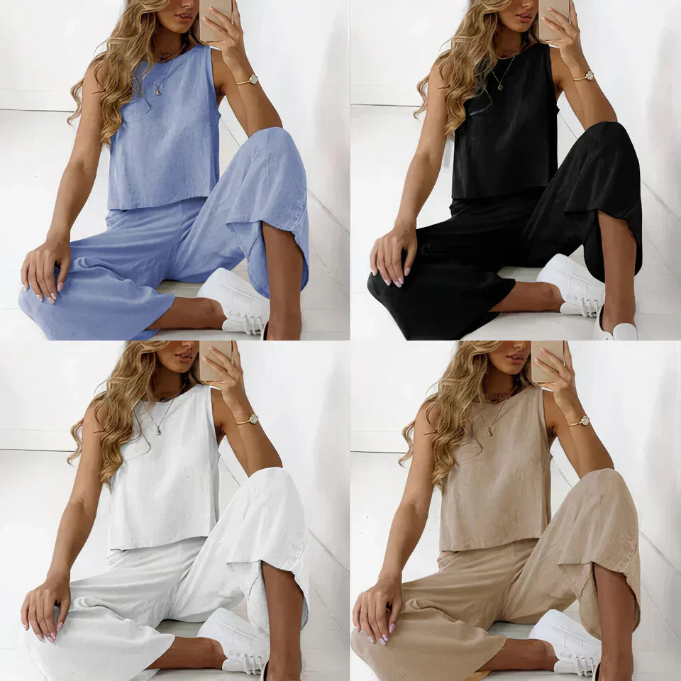 Elegantes zweiteiliges leinen set - Alina