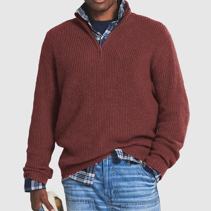 Gemachte herren | pullover mit halbem reibverschluss