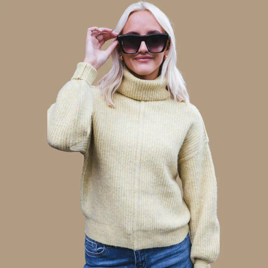 Ada - rollkragenpullover mit schnürsenkeln