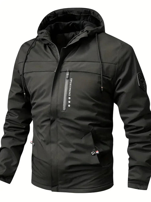 Warme winterjacke mit fell innenfutter und taschen für herren - ideal für winter