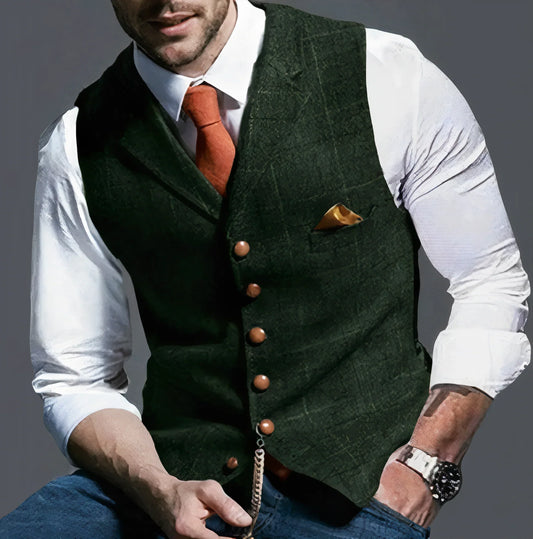 Elegante leicht karierte weste - Alexander
