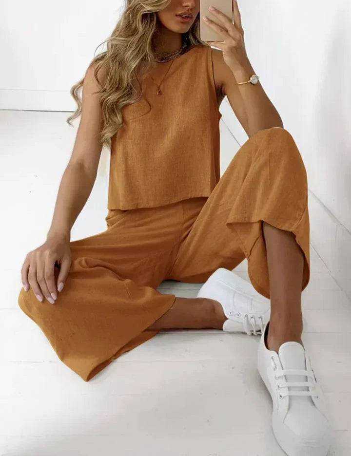 Elegantes zweiteiliges leinen set - Alina