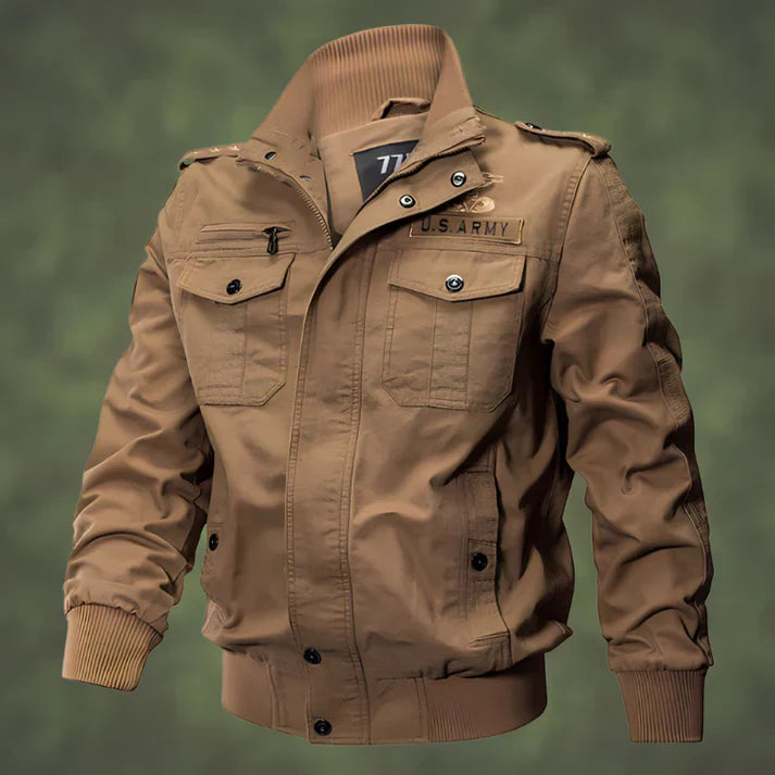 Exklusive army-bomberjacke für herren - perfekt für outdoor-aktivitäten