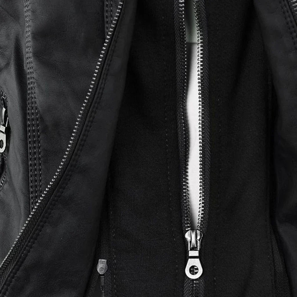 Wolf - damen lederjacke mit kapuze