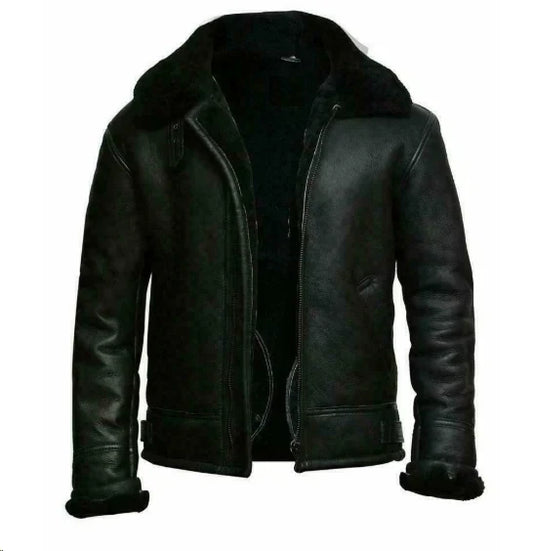 Komfortable lederjacke im bomber-stil für herren - ideal für alle jahreszeiten