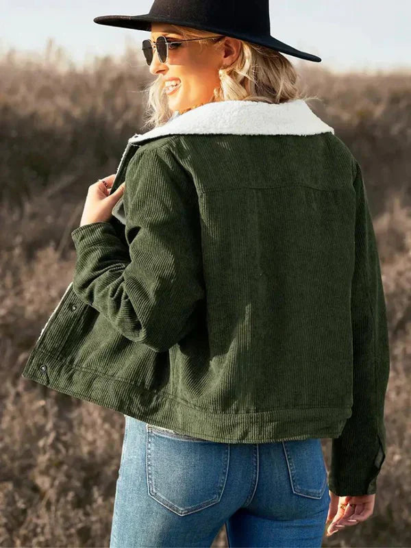 Loraine cordjacke - fleecegefütterte winterjacke für damen