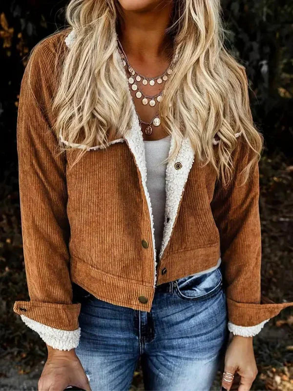 Loraine cordjacke - fleecegefütterte winterjacke für damen