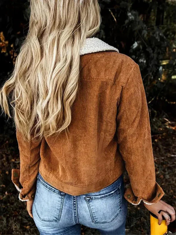 Loraine cordjacke - fleecegefütterte winterjacke für damen