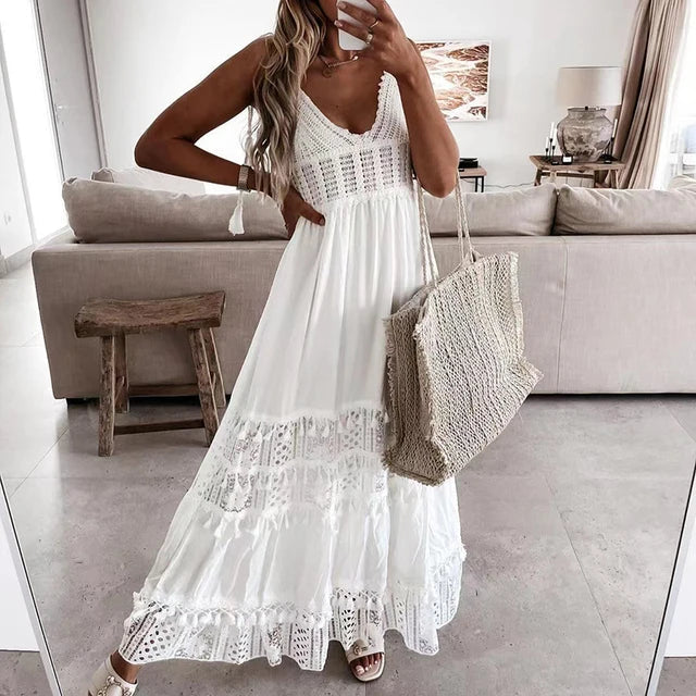 Emilia - weibes spitzenkleid mit v- ausschnitt
