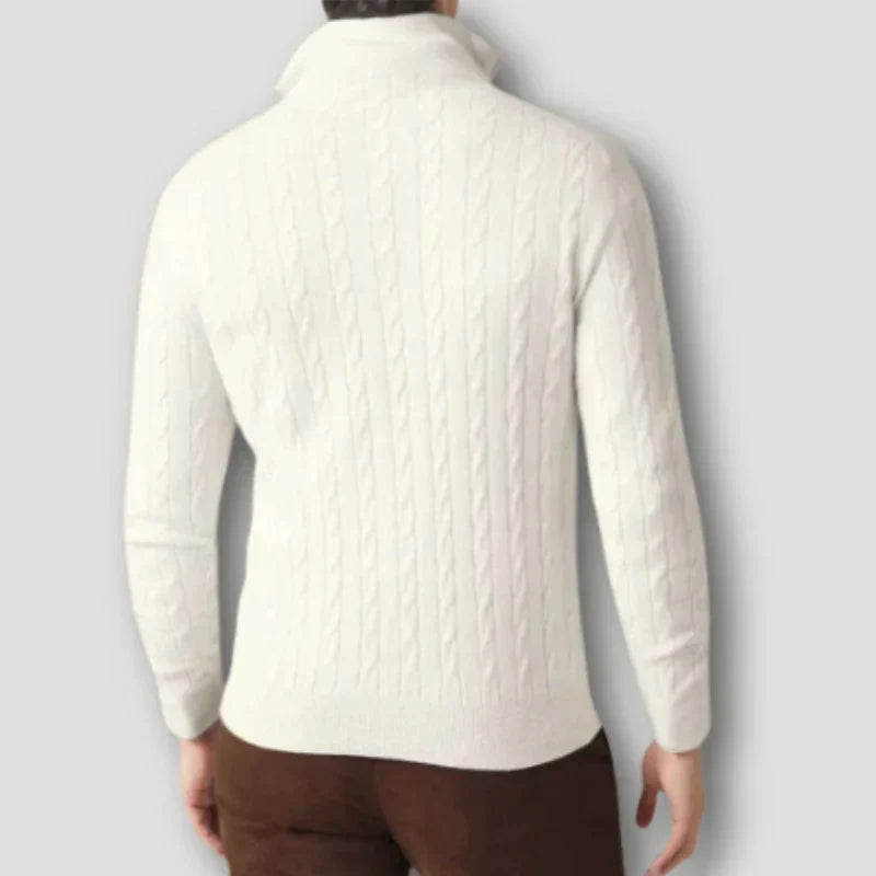 Rendor - italienischer kaschmirpullover mit reißverschluss für herren