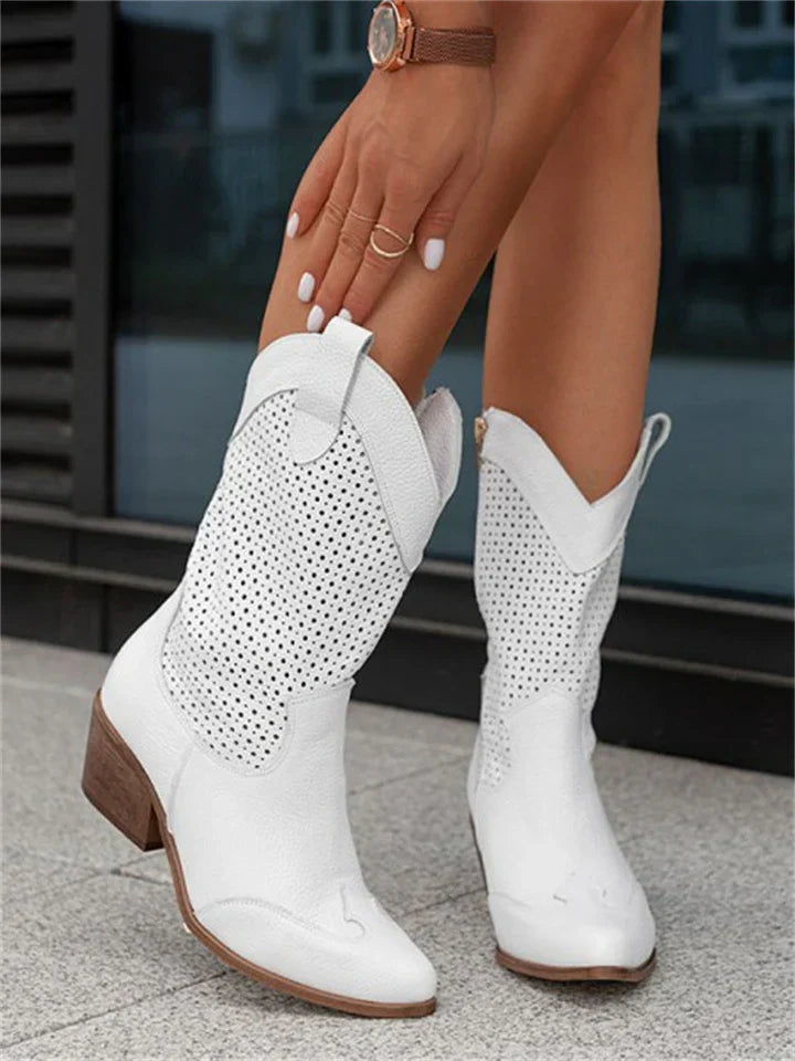 Weiße cowboy-stiefel - Jessica