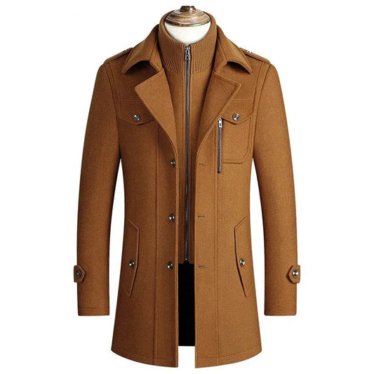 Vincent - trenchcoat mit offenem kragen