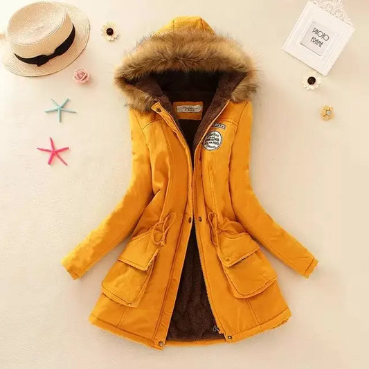 Hilde - warme gefütterte winterjacke mit kapuze für damen