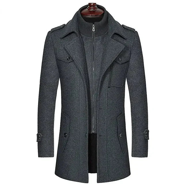 Vincent - trenchcoat mit offenem kragen