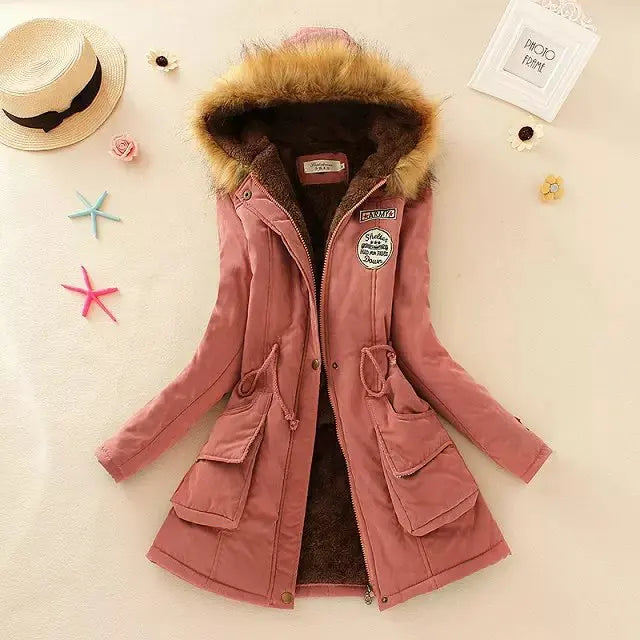 Hilde - warme gefütterte winterjacke mit kapuze für damen