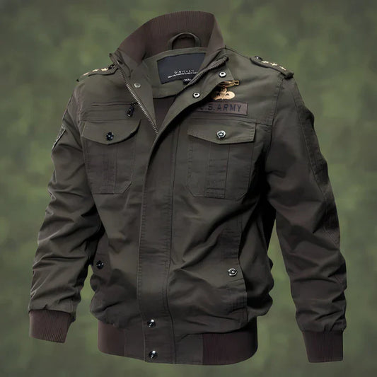 Exklusive army-bomberjacke für herren - perfekt für outdoor-aktivitäten