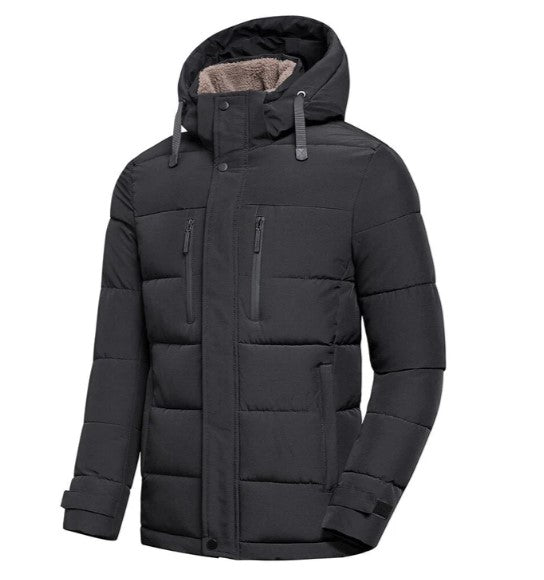 Justin - herren winterjacke mit abnehmbarer kapuze