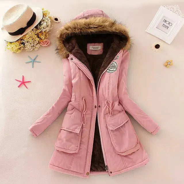 Hilde - warme gefütterte winterjacke mit kapuze für damen