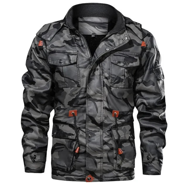 Warme army winterjacke mit fell innenfutter für herren - perfekt für outdoor-aktivitäten