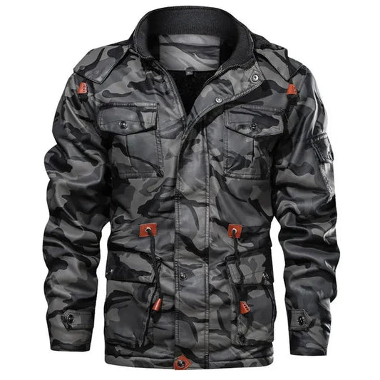 Warme army winterjacke mit fell innenfutter für herren - perfekt für outdoor-aktivitäten