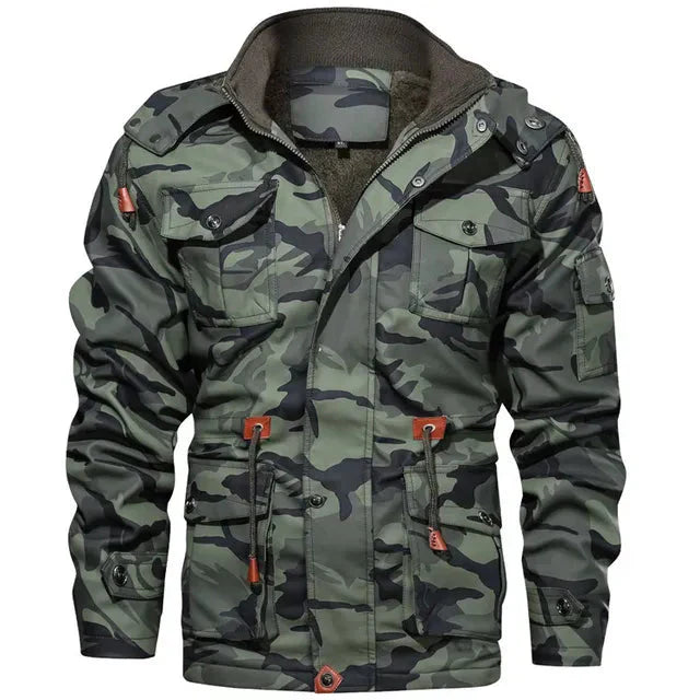 Warme army winterjacke mit fell innenfutter für herren - perfekt für outdoor-aktivitäten
