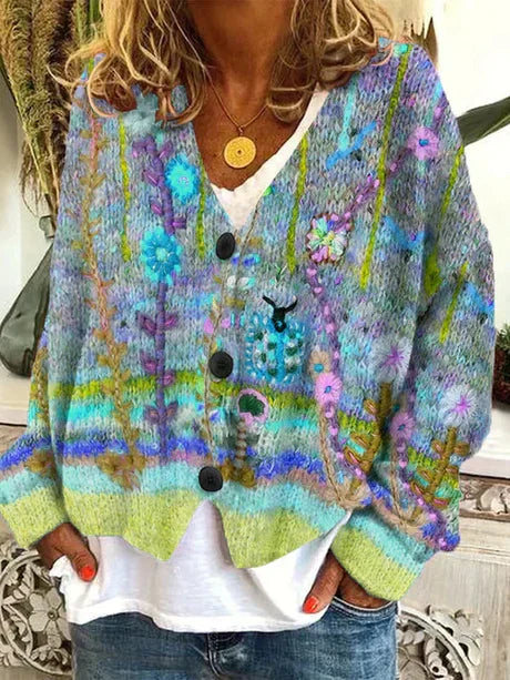 Octani - retro damen strickjacke