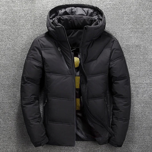 Warme wasserdichte winterjacke mit kapuze für herren - ideal für den winter