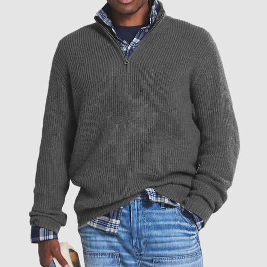 Gemachte herren | pullover mit halbem reibverschluss