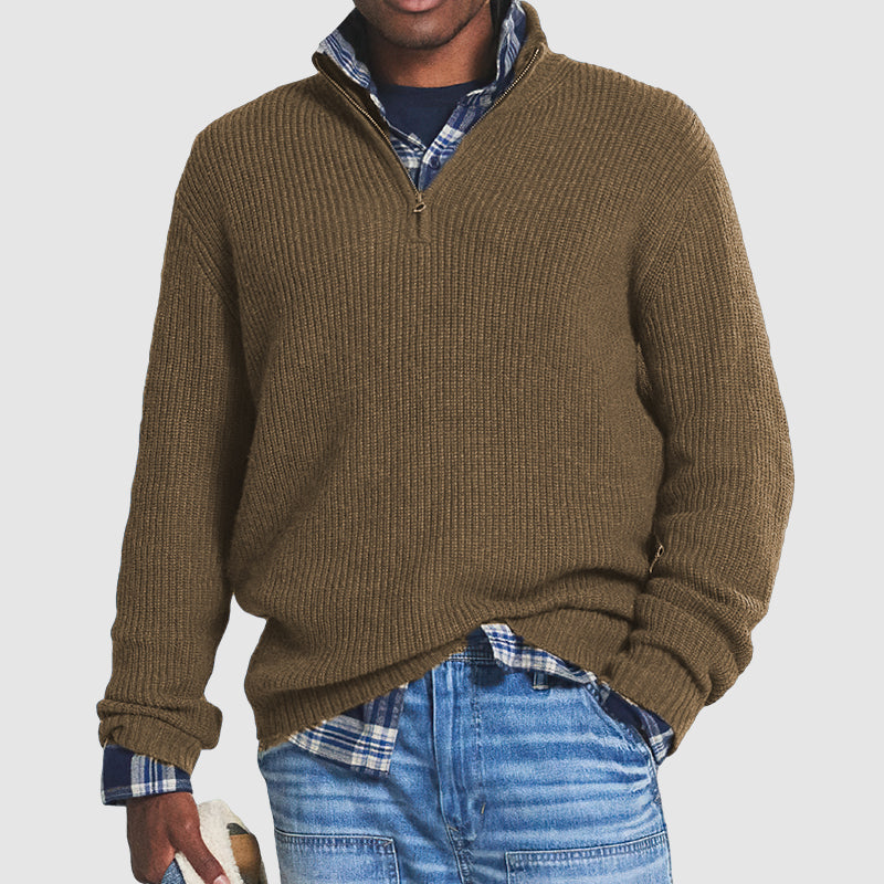 Gemachte herren | pullover mit halbem reibverschluss