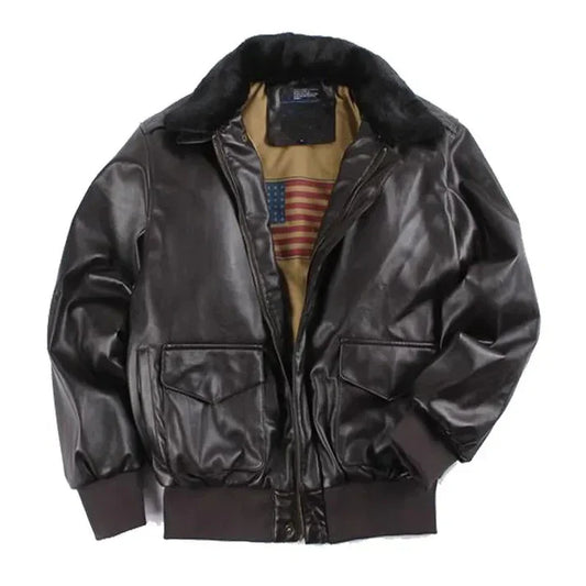 Vintage lederjacke ohne kapuze für herren - perfekt für den alltag